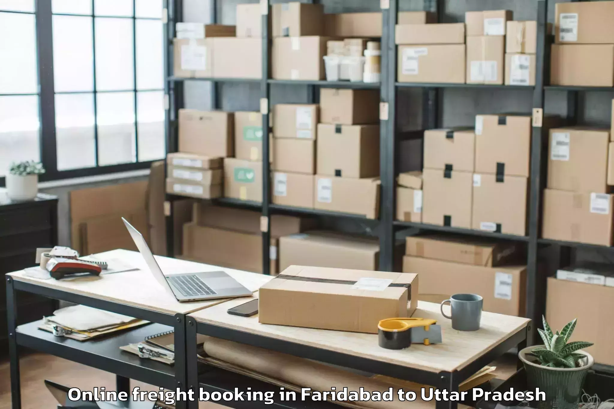 Leading Faridabad to Manjhanpur Online Freight Booking Provider